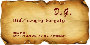 Diószeghy Gergely névjegykártya